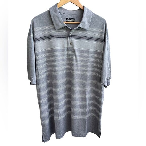 Ben Hogan Performance Gray Stripe Polo Shirt Men’s 2XL New Without Tags - Picture 1 of 8